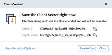 Vantage Tenant Admin - Client Secret