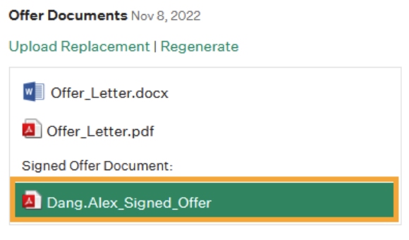 Signed Offer Document