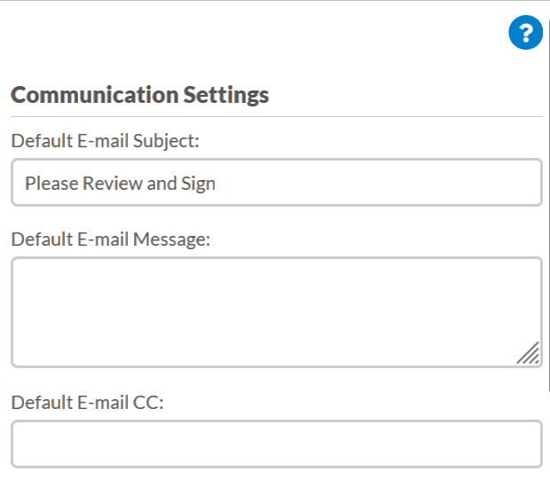 Communication Settings