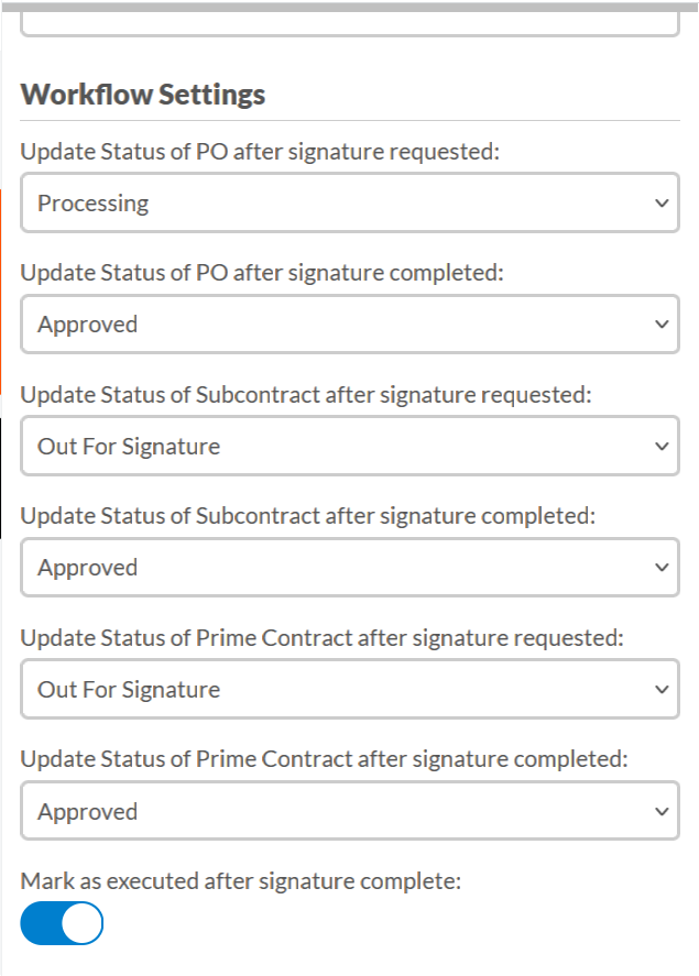 Configure Send Statuses