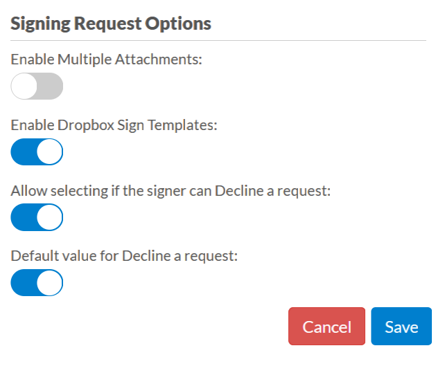 Signature Request Options