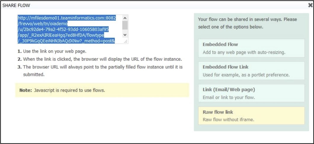 Raw flow link