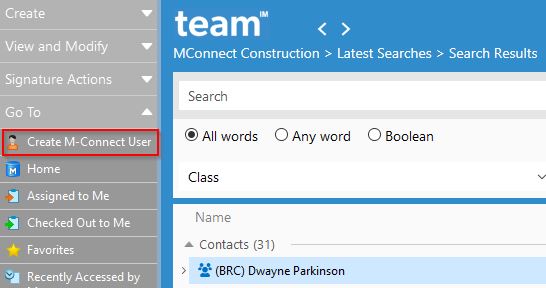Create M-Connect User