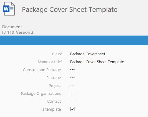 Package Cover Sheet Template