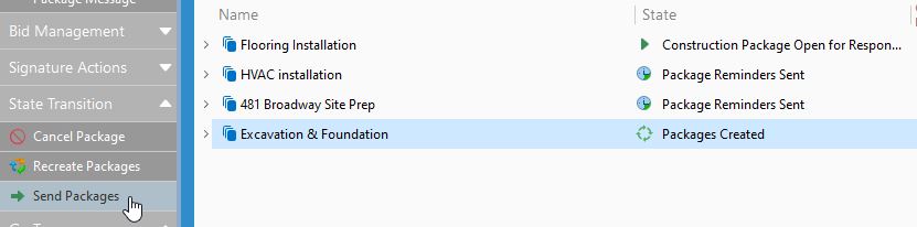 Send Construction Package