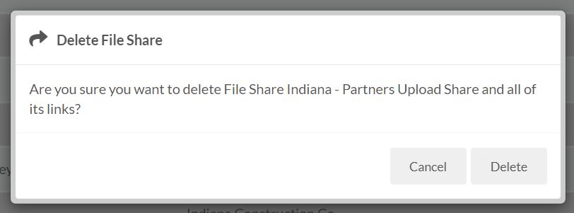 Delete File Share Confirm