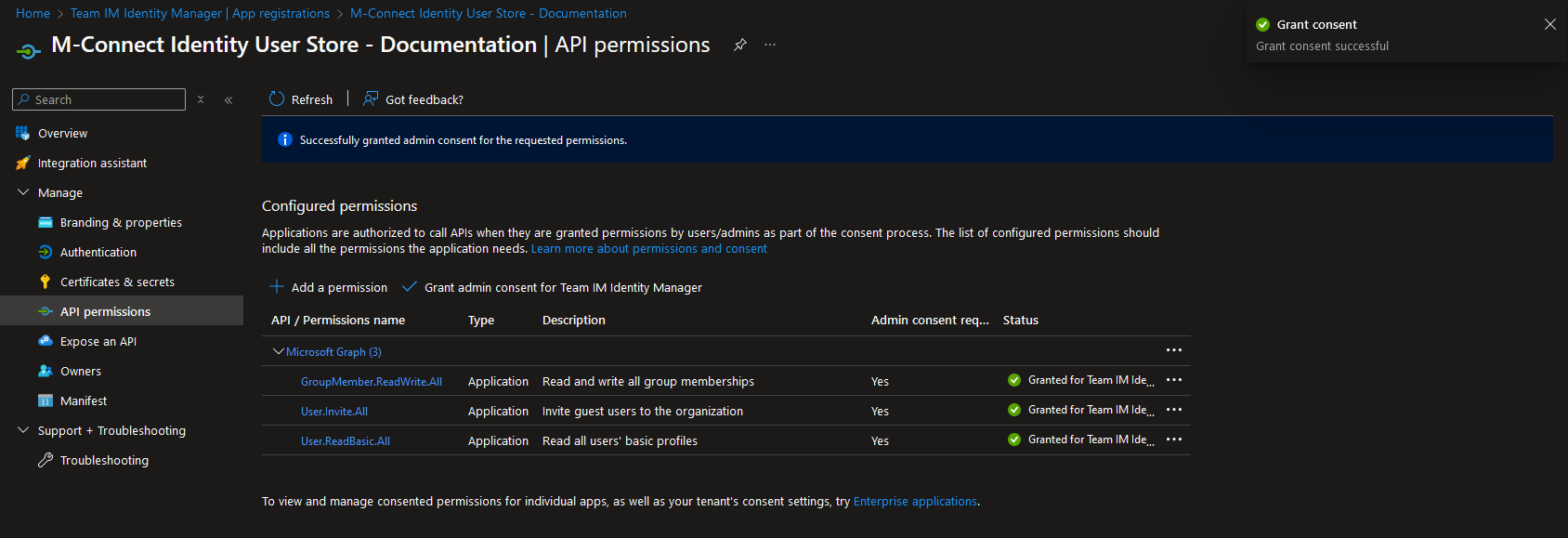 Add Azure App Permissions Confirm