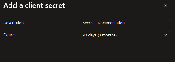 Add Azure App Secret