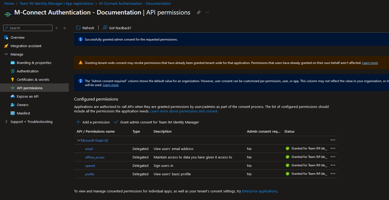 Add Azure App Permissions Confirm