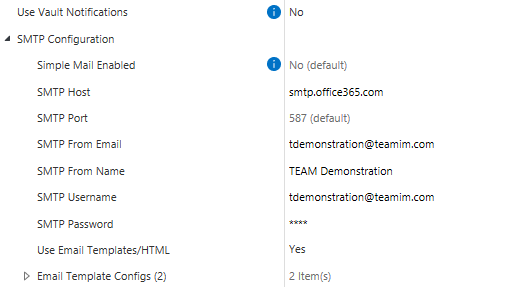 Configure SMTP for Vault Notifications